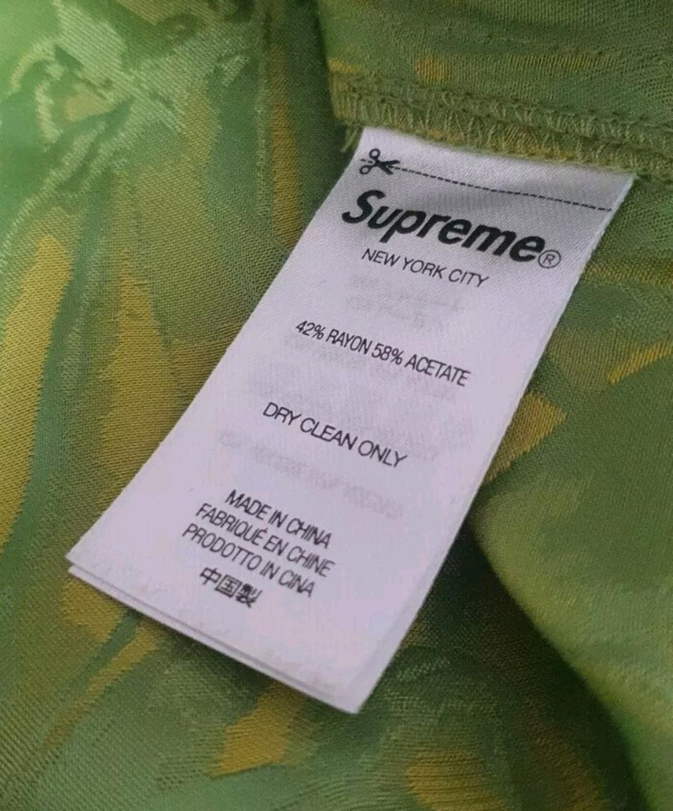 FW22 Supreme Iridescent Shirt Blue M Medium Button Up Long Sleeve Green Rayon