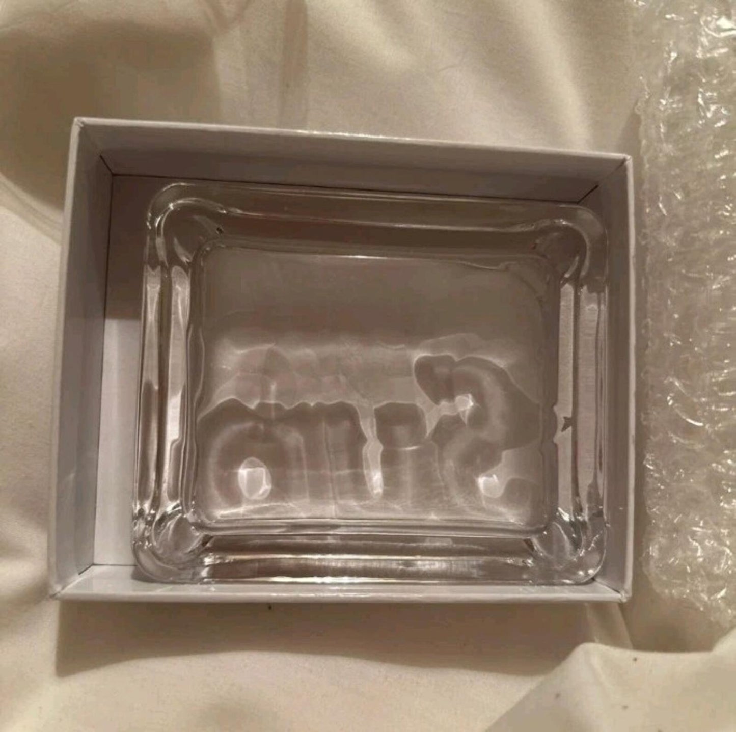 SS20 Supreme Debossed Glass Ashtray Clear Accessory