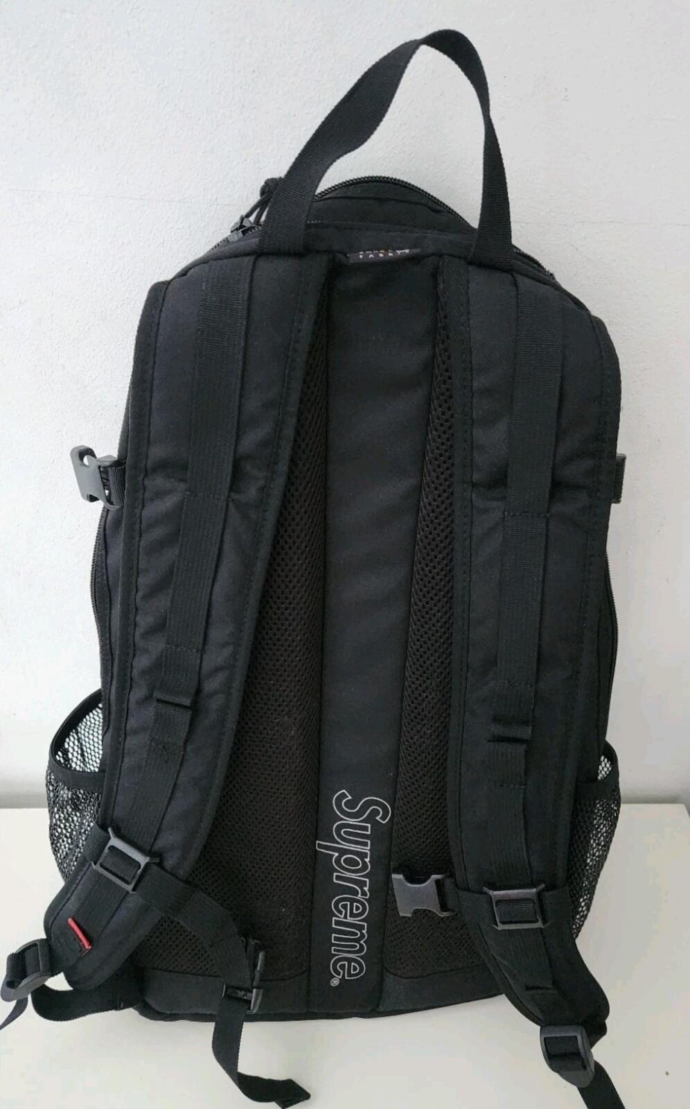 SS20 Supreme Black backpack Cordura Bag Mesh Rucksack
