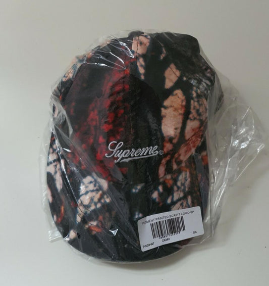 Gorra con logotipo tipo script de 6 paneles FW20 Supreme Pigment Print Woods Nuevo sin abrir