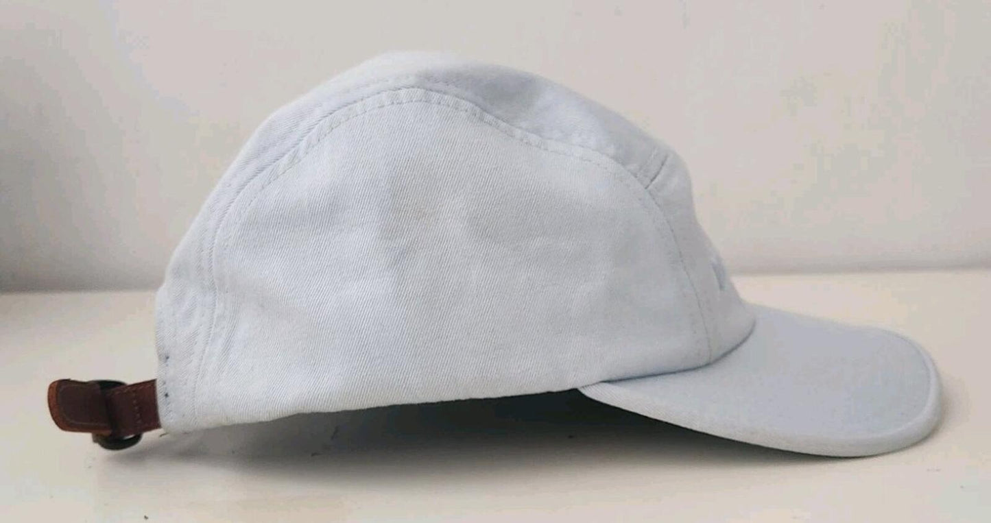 SS15 Supreme Side Zip Twill Camp Cap Hellblau Hut Vintage 2015 Lederriemen