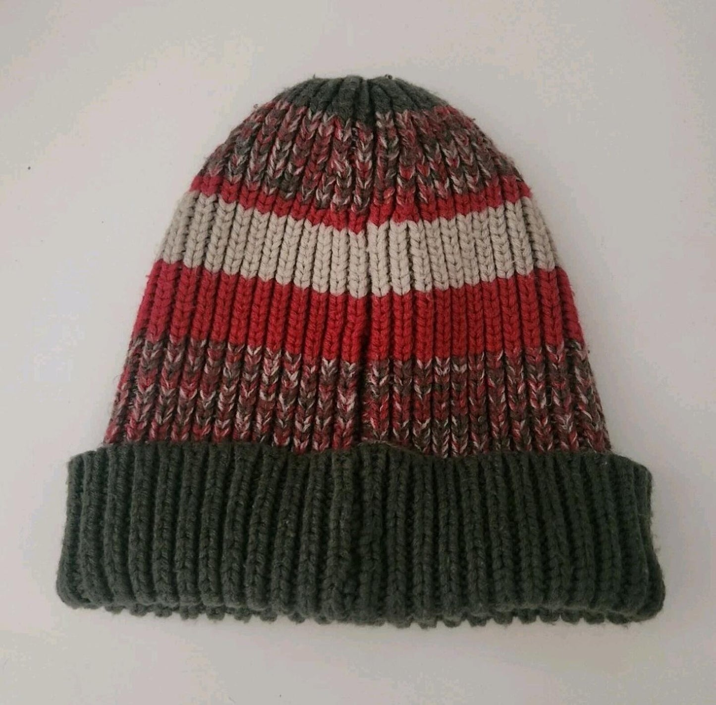 FW21 Supreme Mixed Stripe Beanie Green Red White Hat