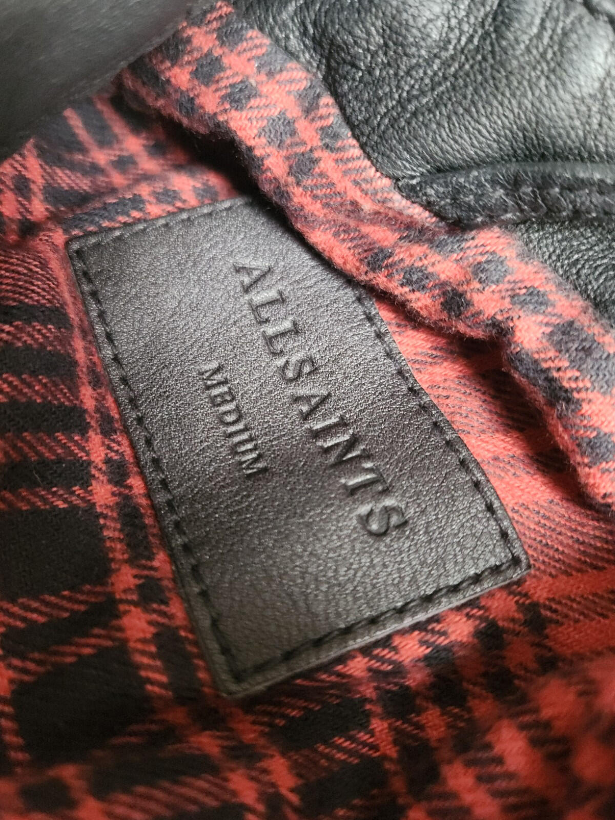 ALL SAINTS Rango biker jacket size £375 medium lamb leather