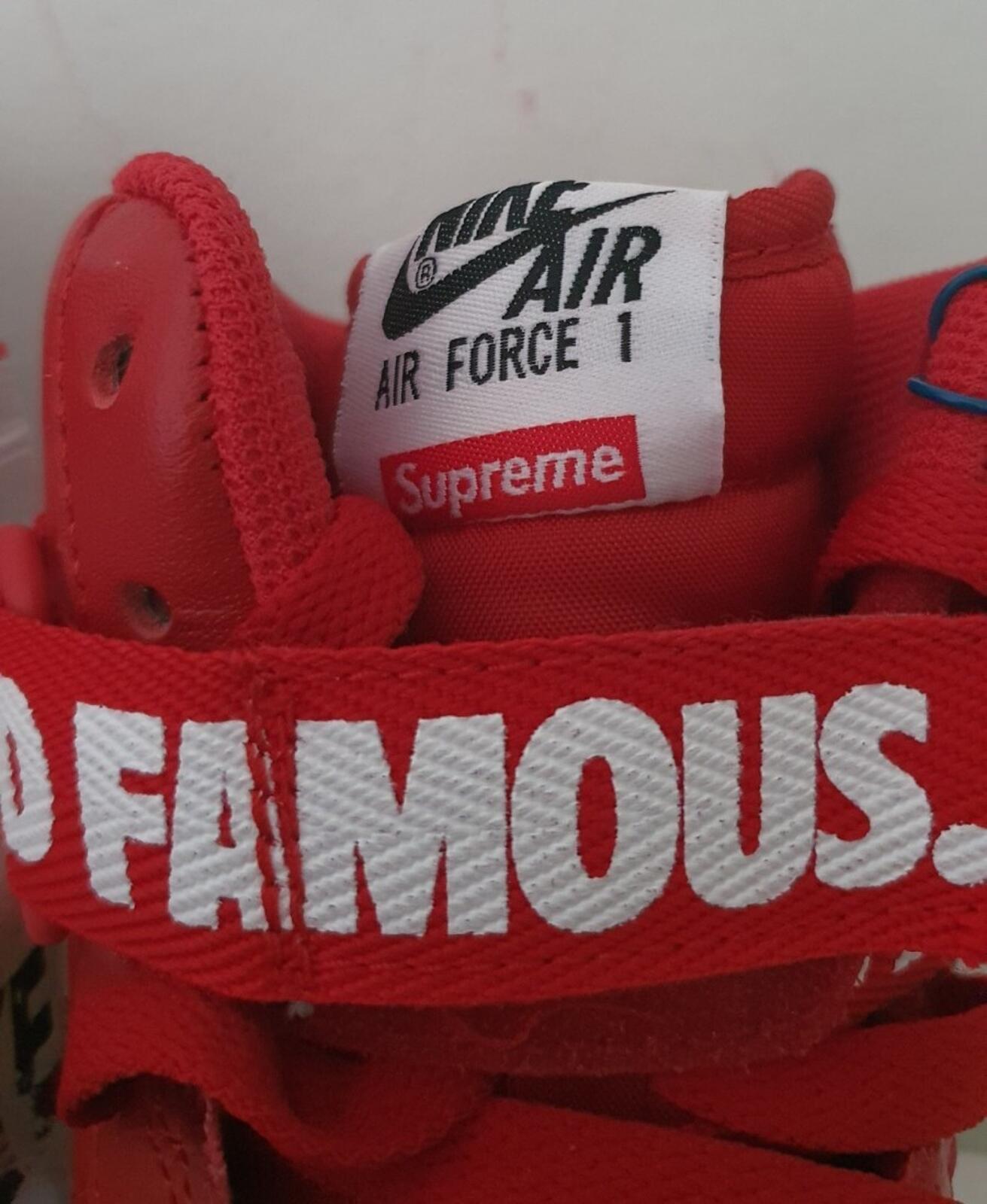 FW14 Supreme Nike Air Force 1 Hi US 9 UK 8 EUR 42.5 trainers red shoes lot Rare