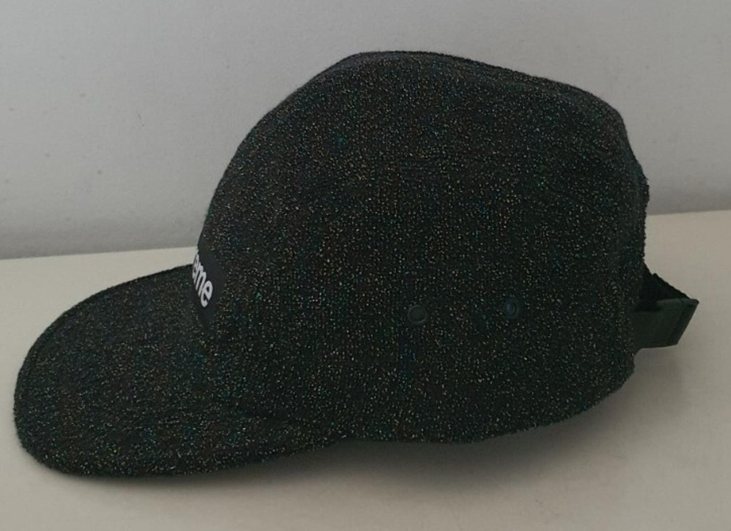 Gorra campamento Supreme Glitter Terry SS19 Negra