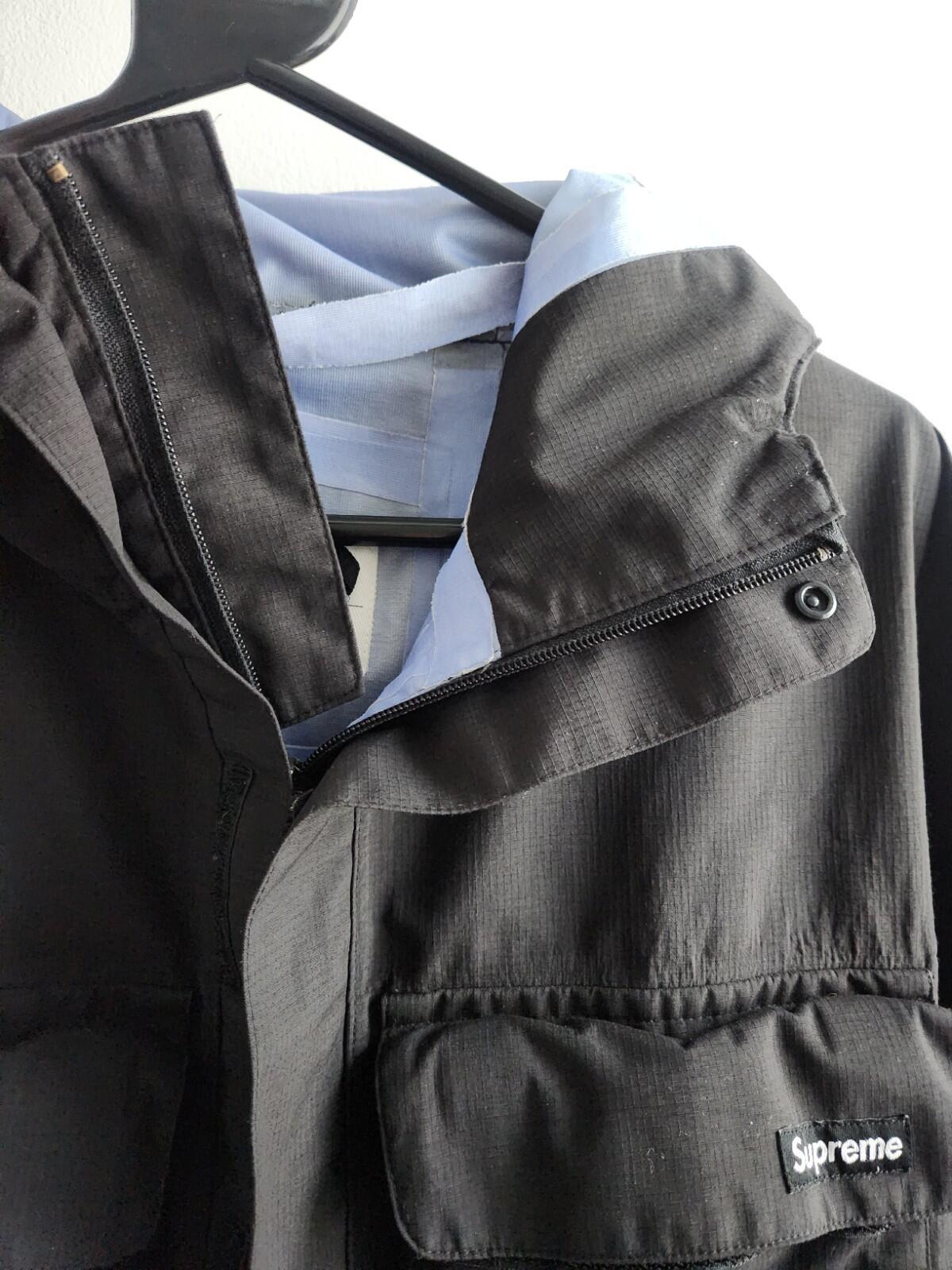 FW14 Supreme Hi Vis Taped Seam Jacket Black Waterproof Breathable Vintage Coat