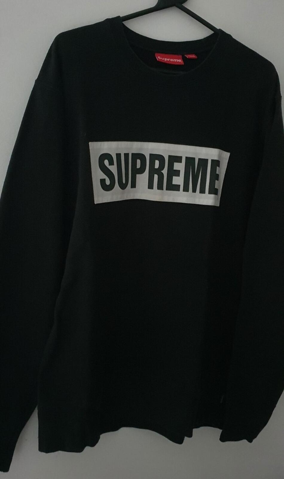 SS14 Supreme Marathon crewneck black sweatshirt size L large jumper 2014 Rare
