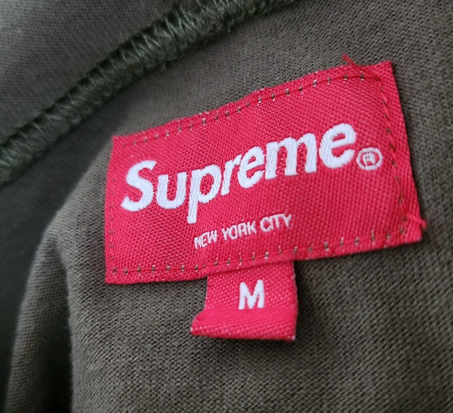 FW22 Supreme Layered Hooded L/S Top Hoodie Olive Size M