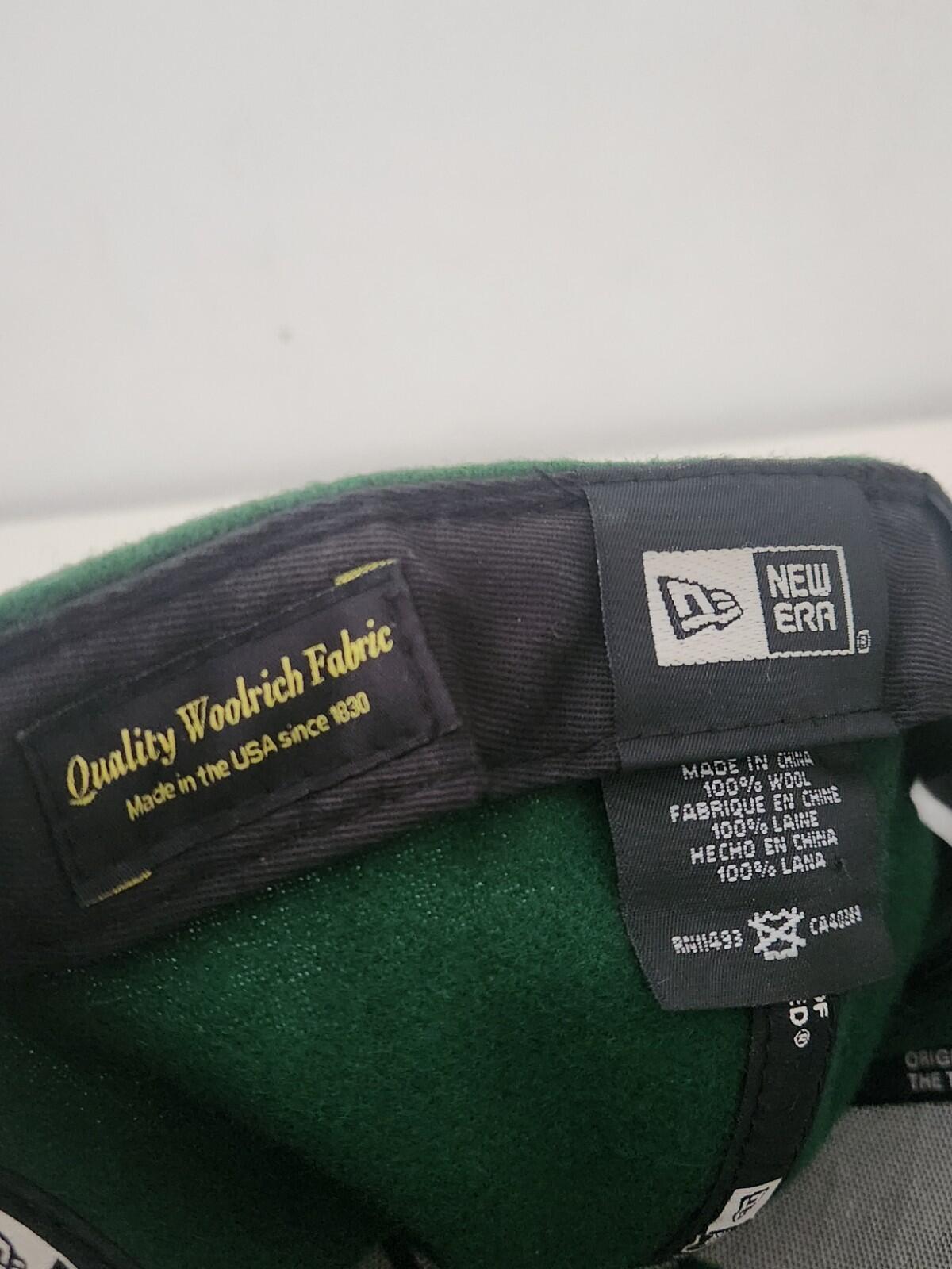 FW10 Supreme Woolrich Box Logo New Era green hat wool cap 7 3/8 Vintage 2010