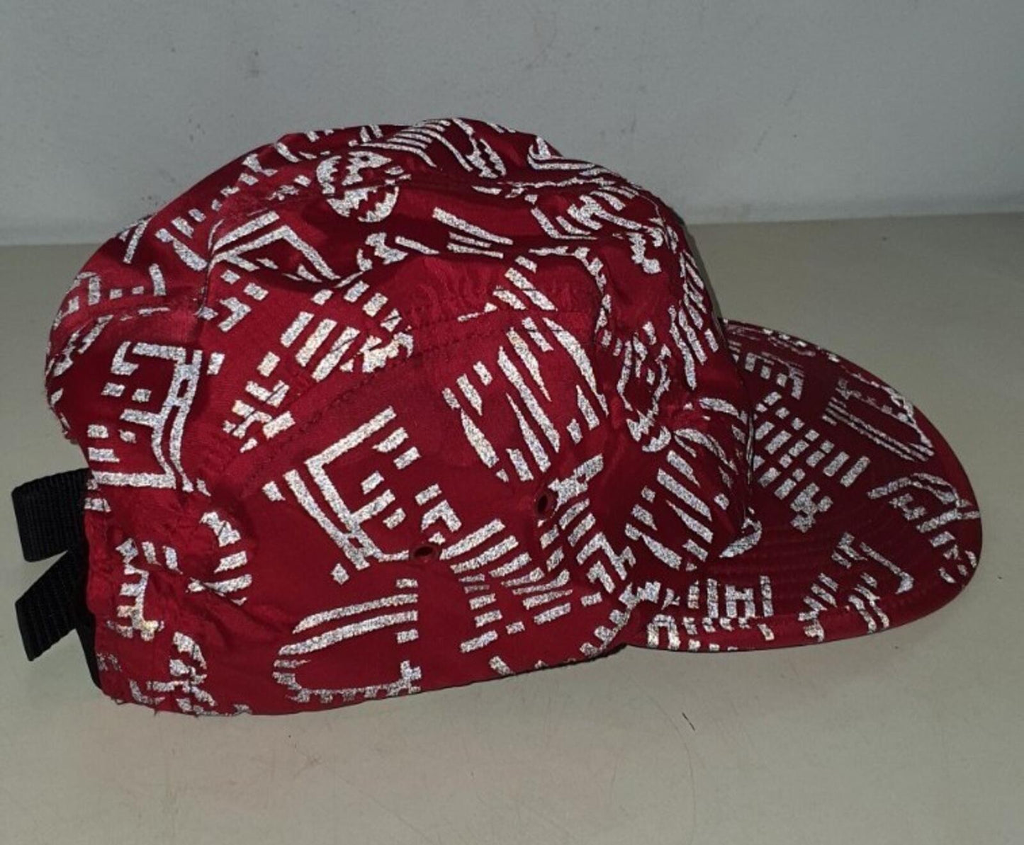 SS15 Supreme Reflective Soft Bill camp cap box logo red hat