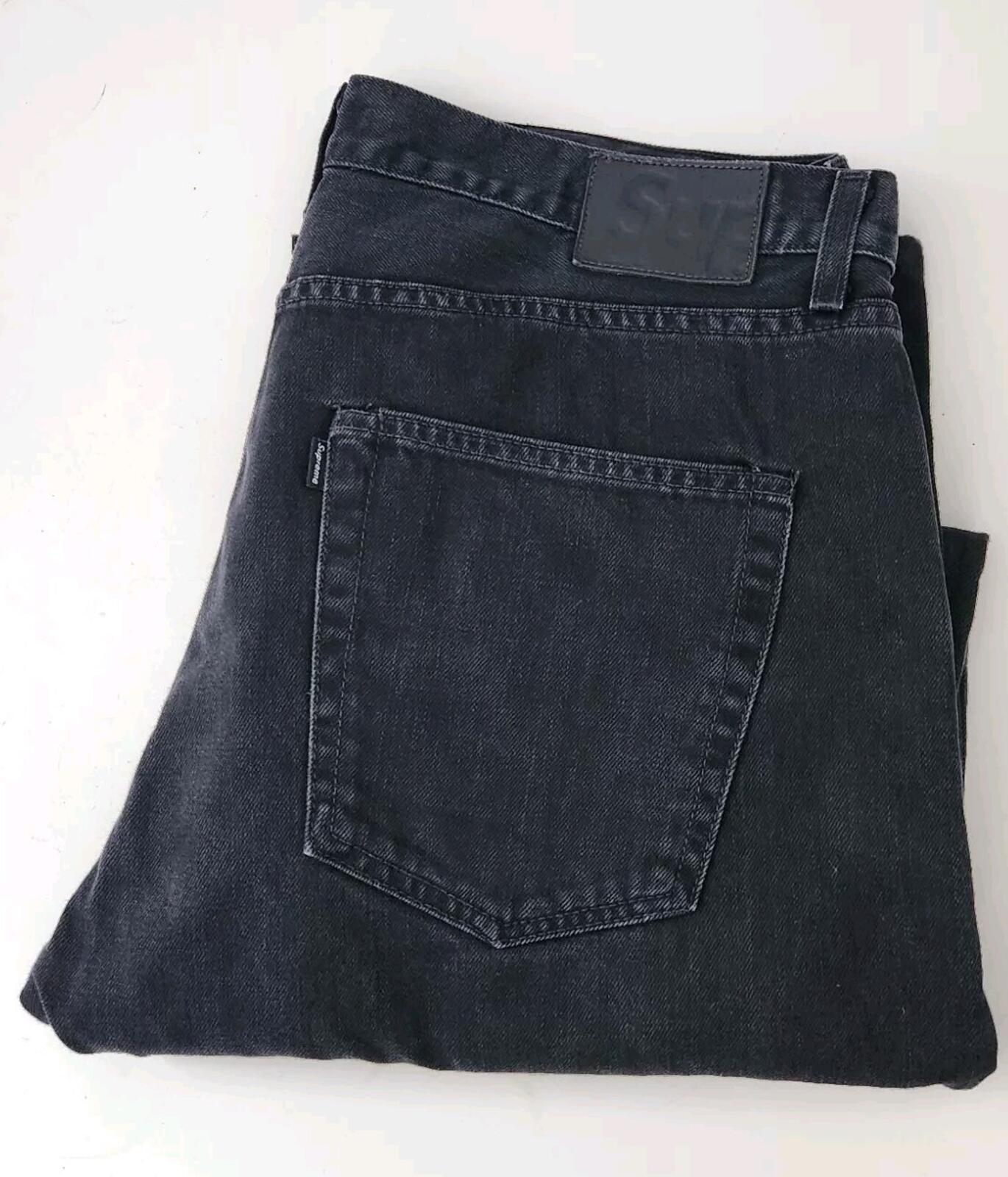 SS07 Supreme Slim Jeans size 36 made in U.S.A Black Trousers 2007 Vintage Rare