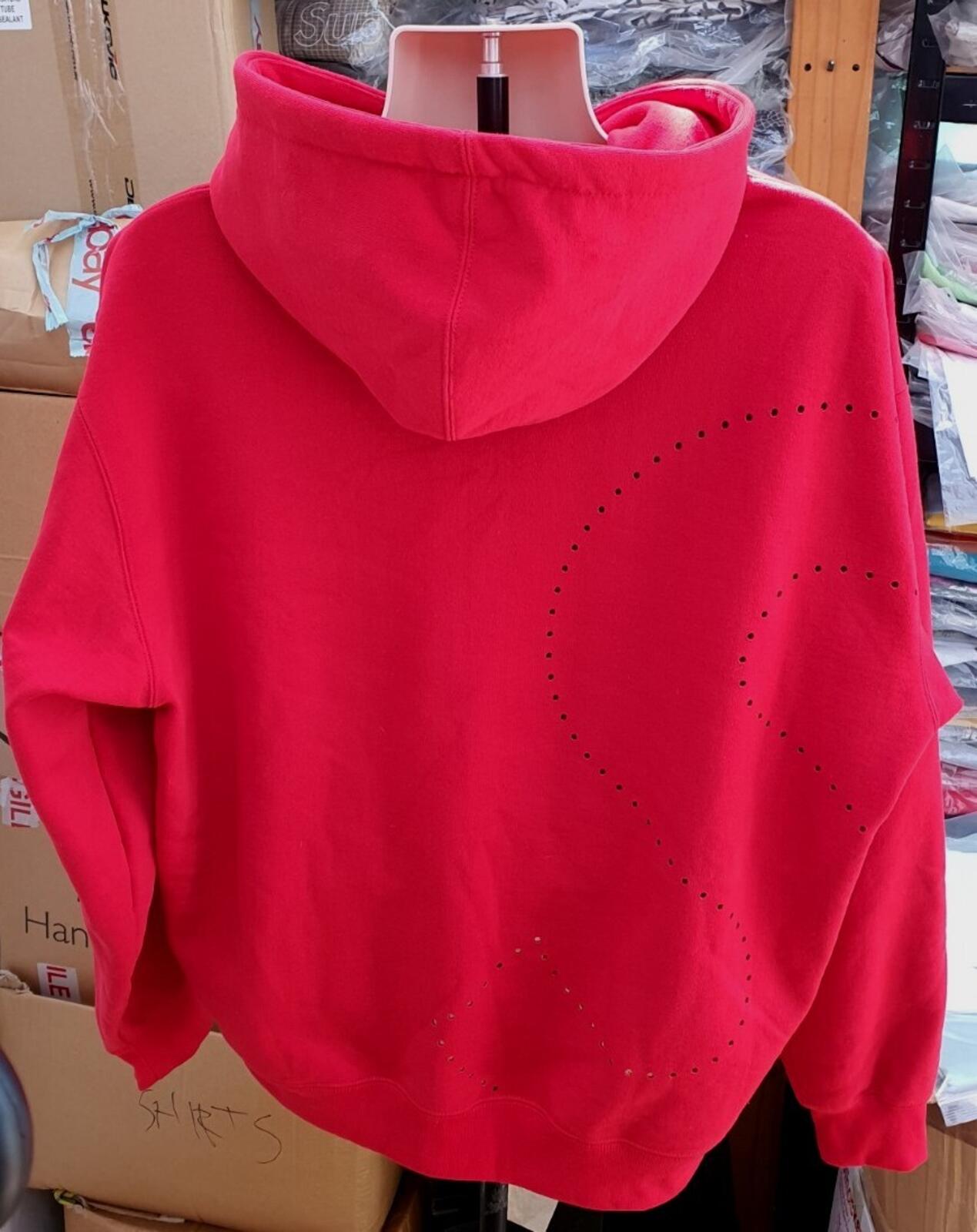 SS21 Supreme Laser Cut S Logo Hooded Sweatshirt Red Size XL