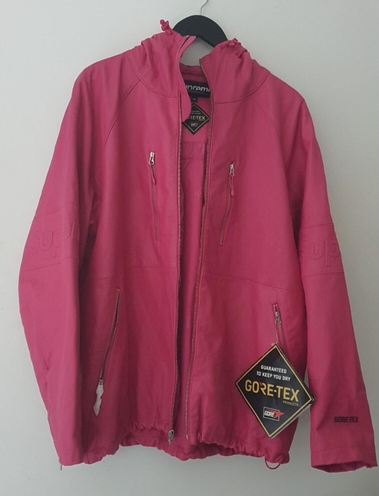 SS22 Supreme GORE-TEX leather jacket RRP $768 Size XL Magenta Pink Waterproof