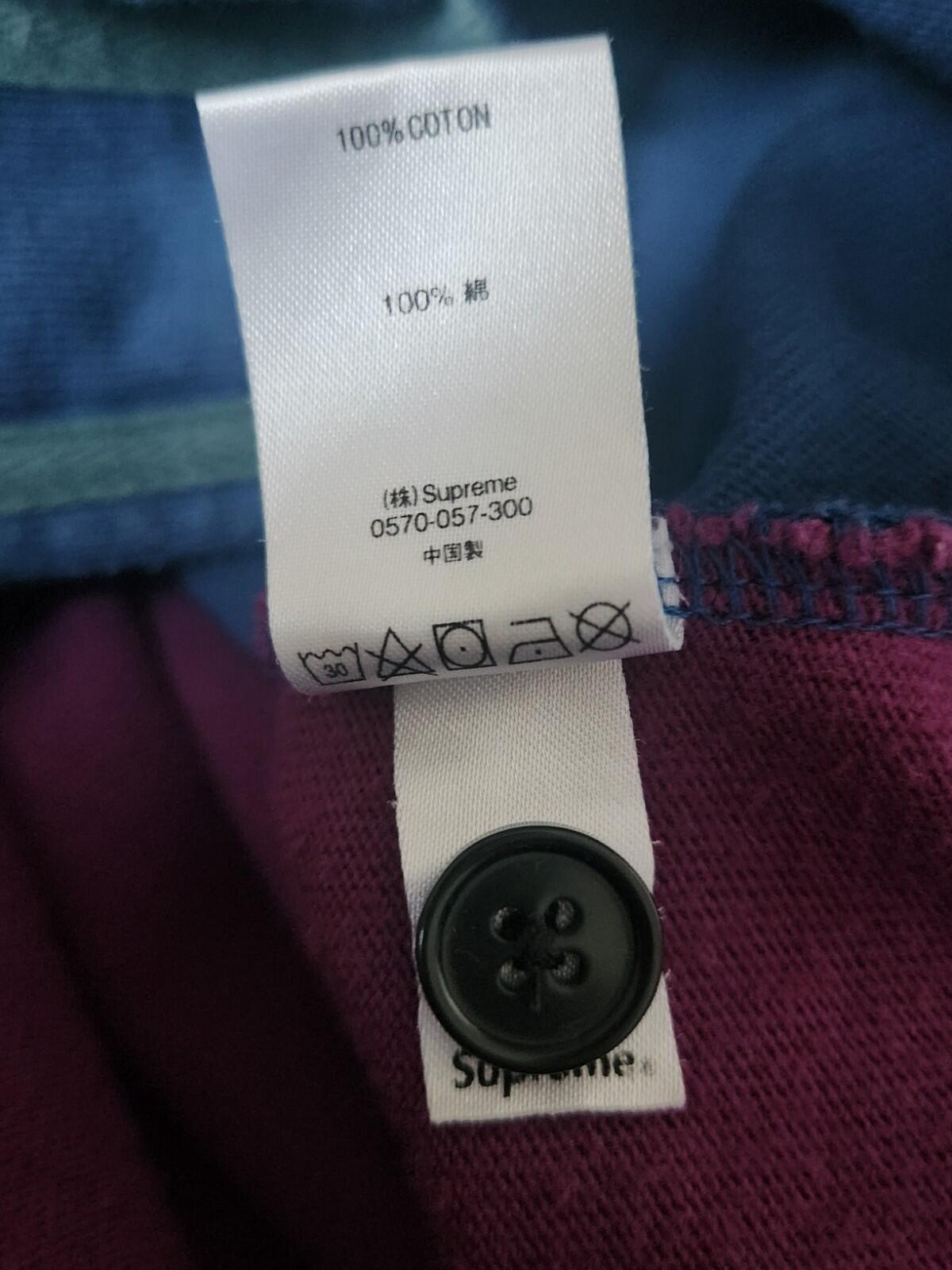 FW18 Supreme Color Blocked Baseball Top tee T-shirt M medium Blue Black Green