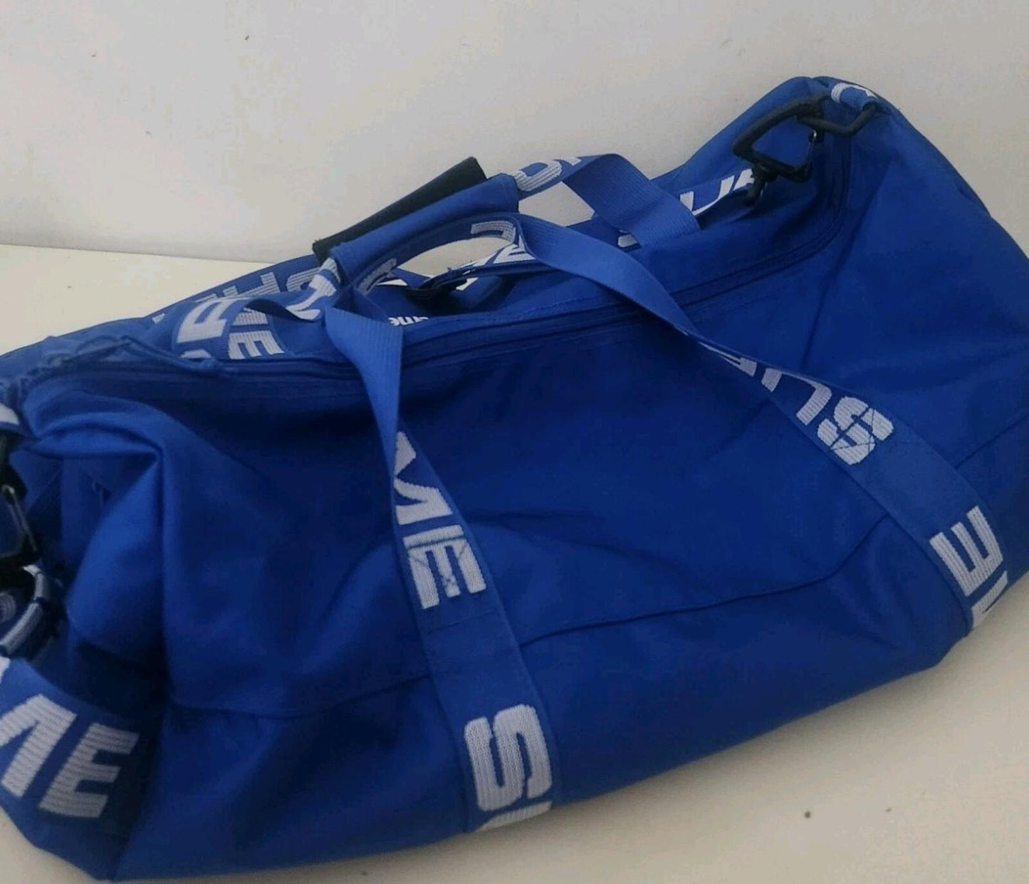 SS18 Supreme large duffle bag royal cordura fabric blue duffel ripstop nylon
