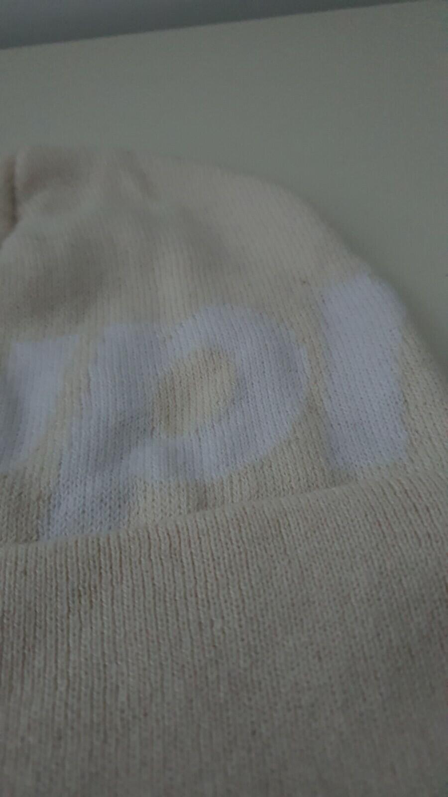 FW17 Supreme Big Logo Off White Beanie natural cotton cashmere