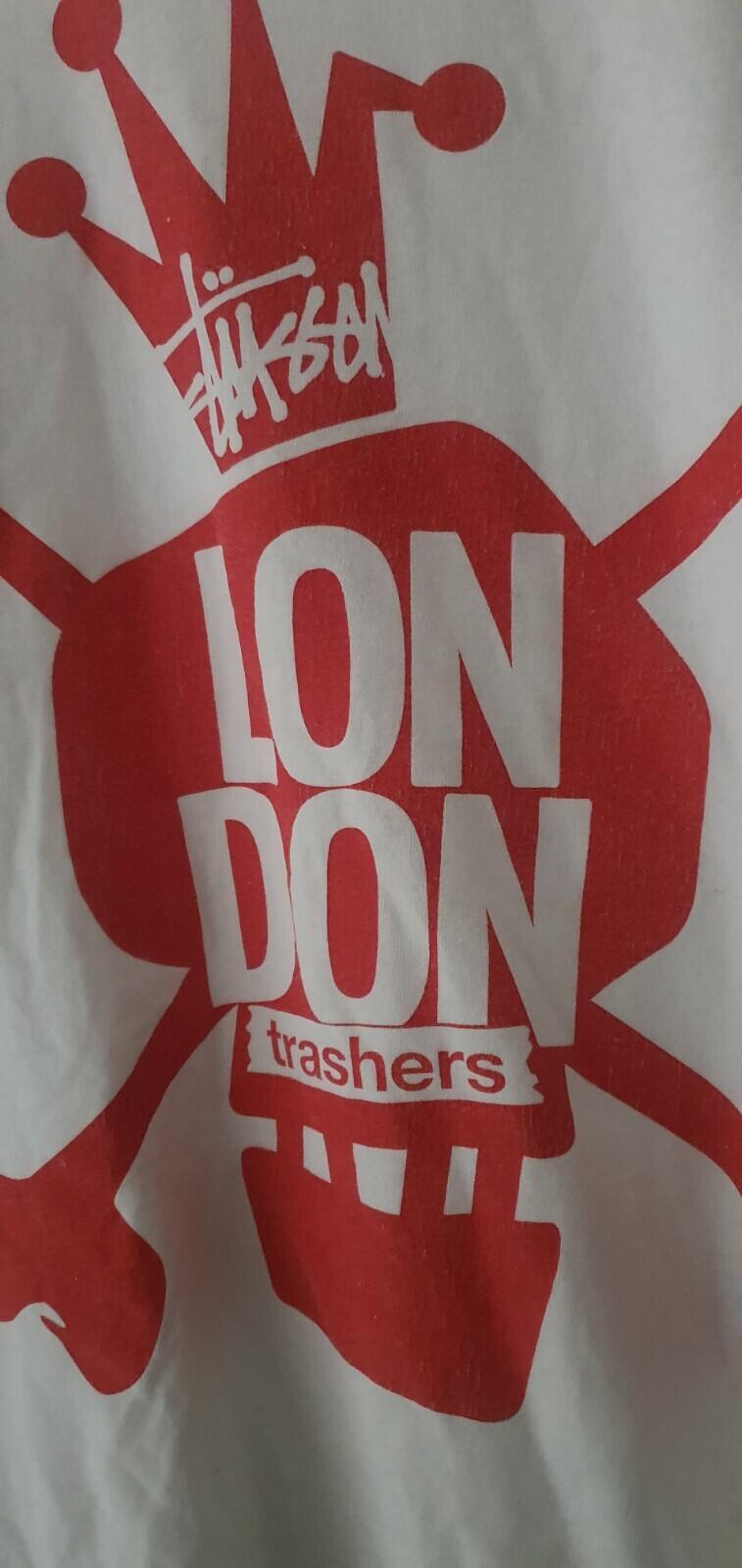 STUSSY London Trashers T-Shirt size M medium Very Rare Tee Vintage