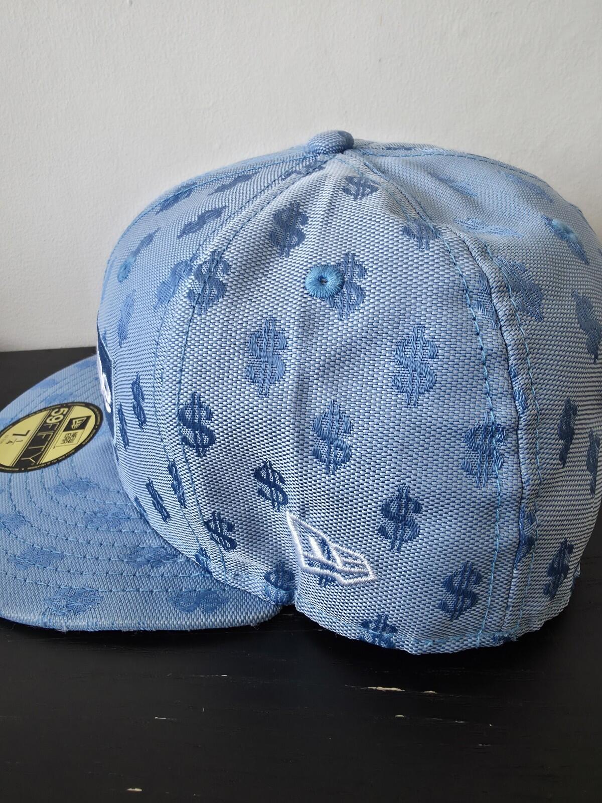 SS18 Supreme Monogram Box Logo New Era Light Blue Size 7 1/2 $ Dollar