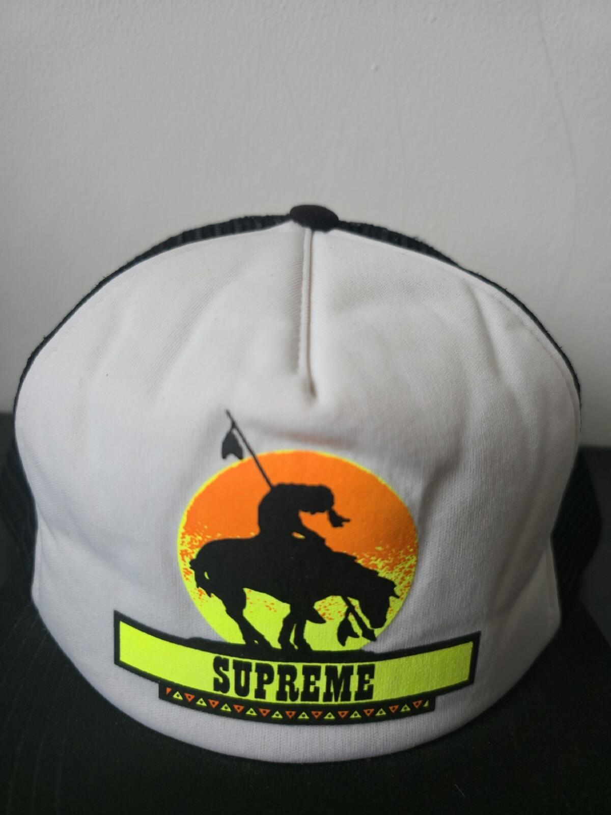 SS16 Supreme Western Mesh Back 5 Panel Cap Trucker Black