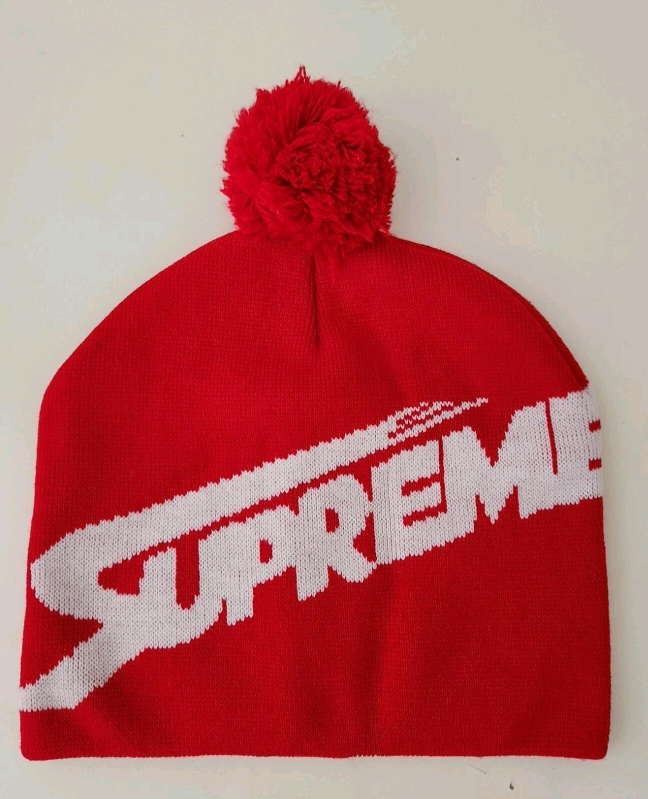 FW08 Supreme Mont Blanc Puff Beanie Rot 2008 Mütze Vintage Selten Hergestellt in Kanada