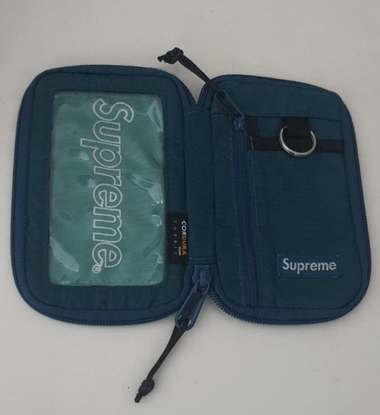 FW19 Supreme dark teal pequeño bolso con cremallera de nylon cordura Cartera resistente al agua