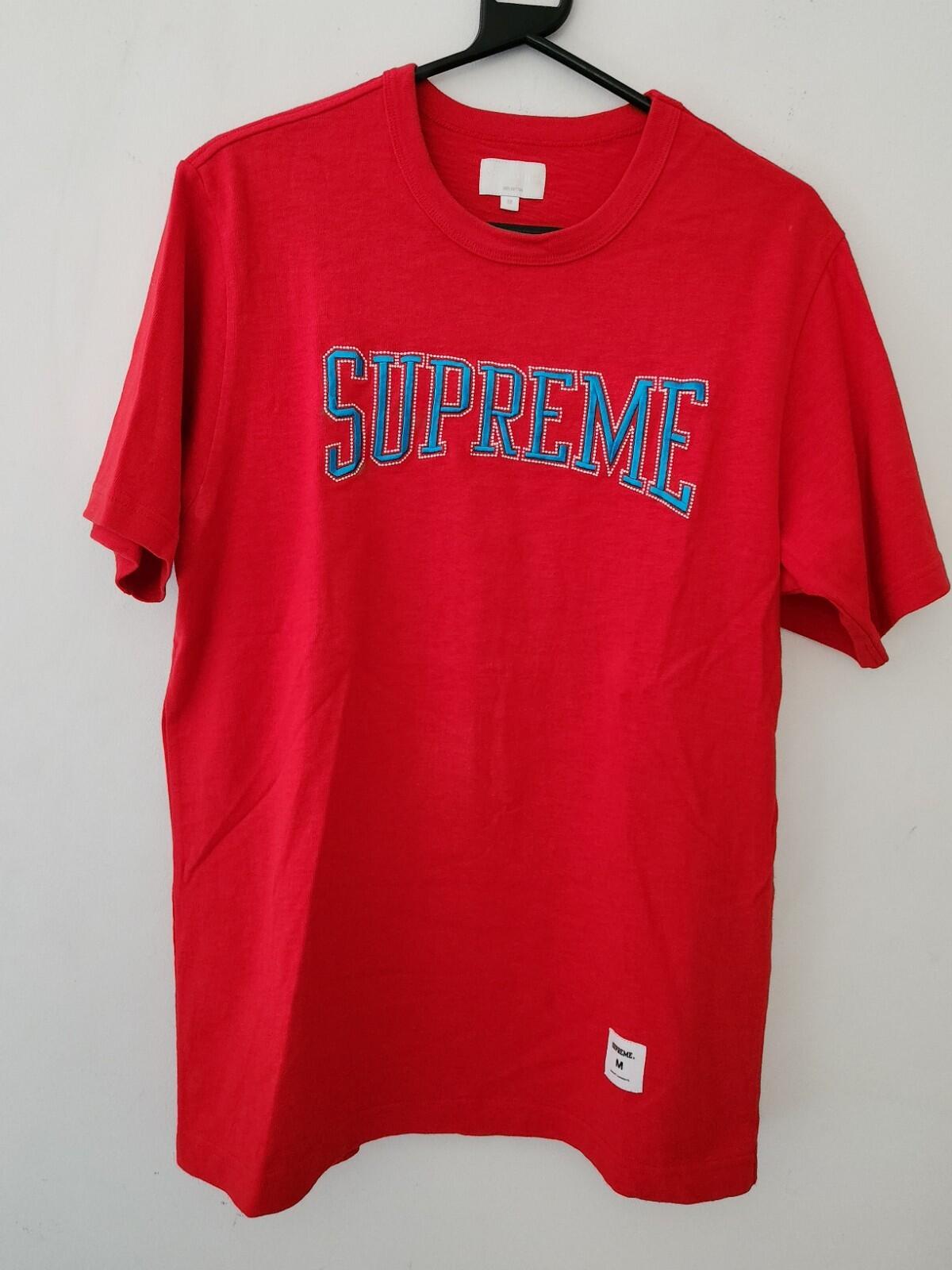 FW17 Supreme Dotted Arc Top Red T-Shirt Größe Medium M kurzärmeliges T-Shirt