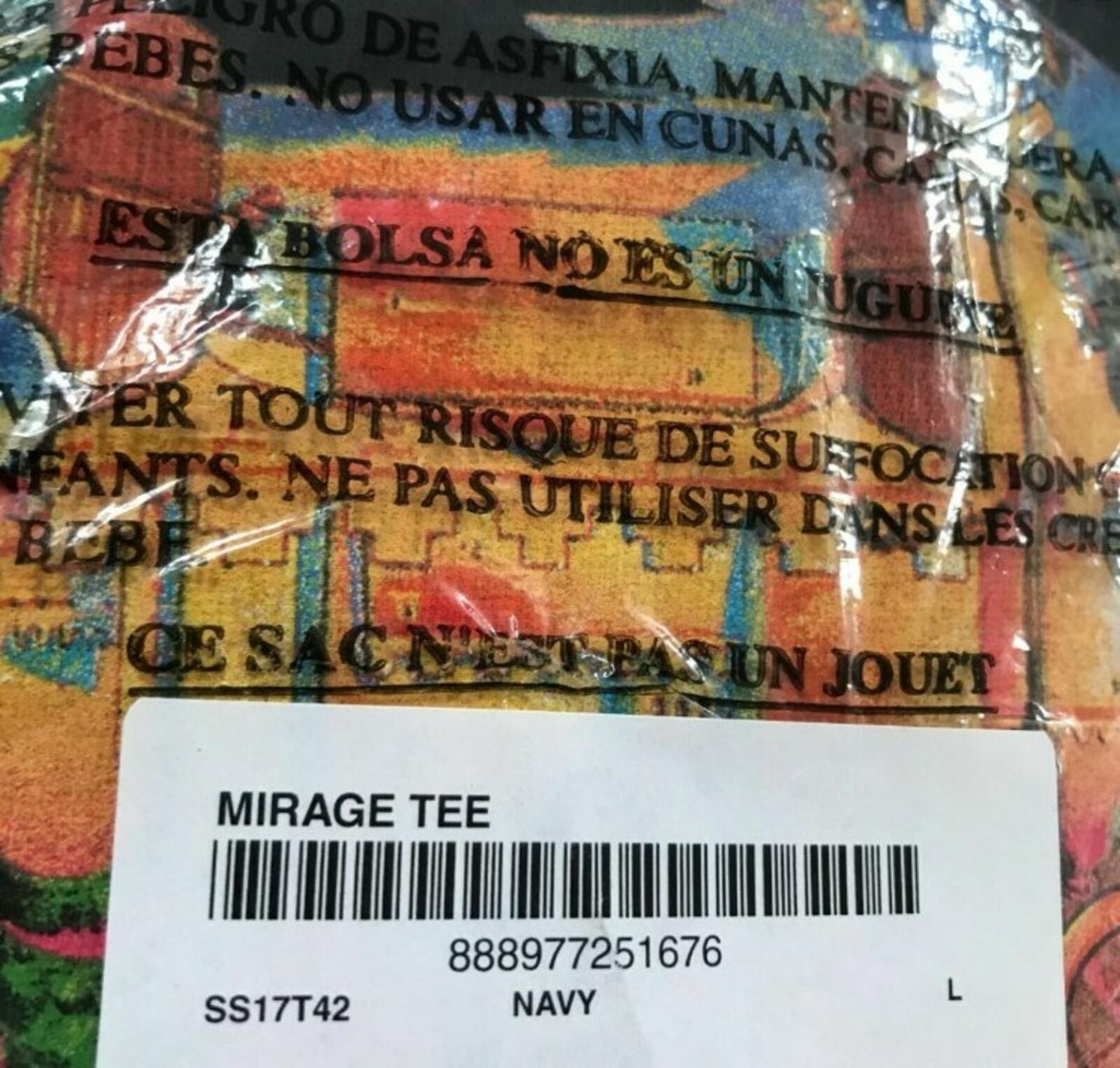 SS17 Supreme Mirage Tee Navy Size L