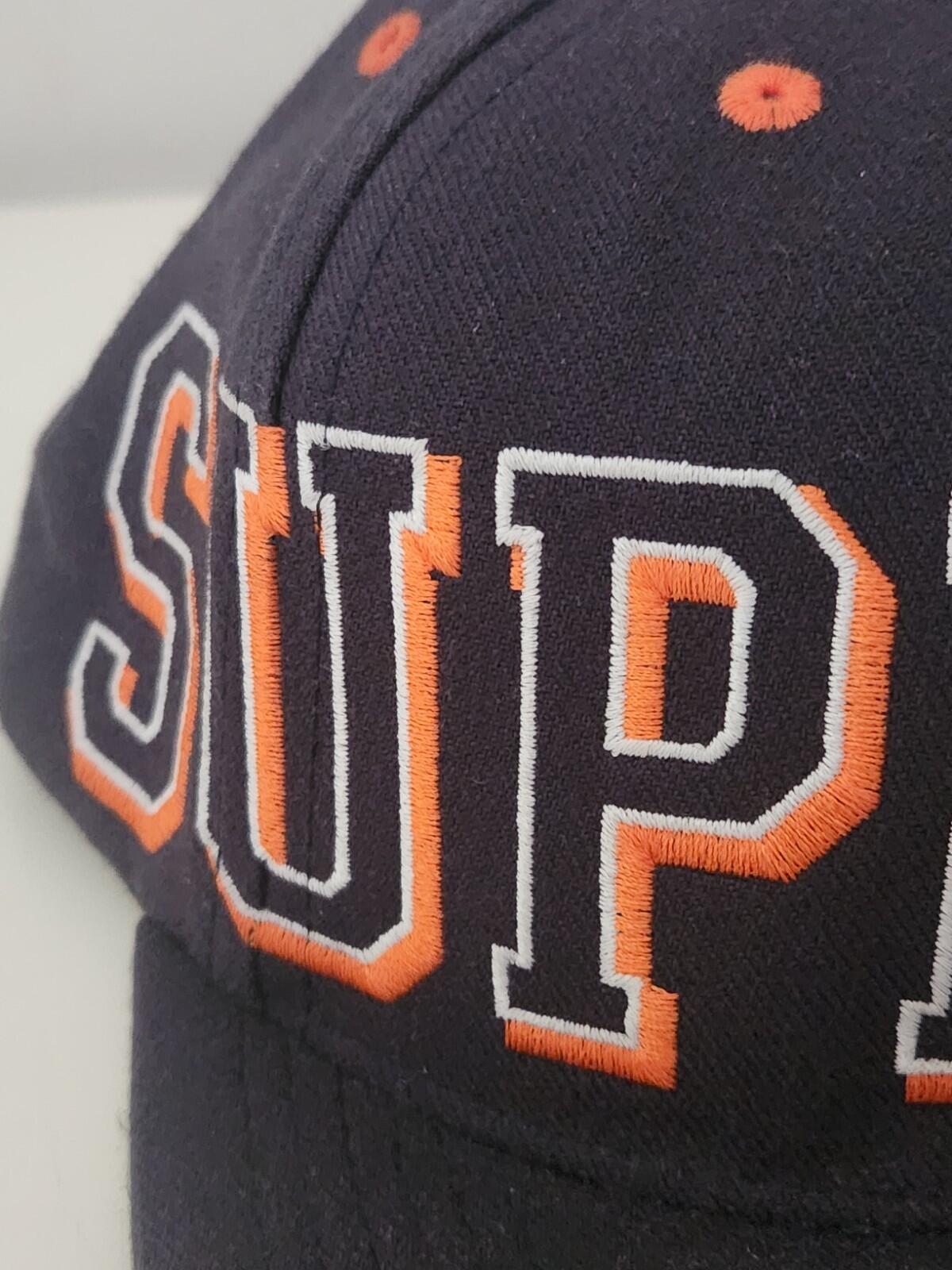 FW13 Supreme Banner 5-panel Navy Cap Big logo vintage hat ASAP ROCKY Rare 2013