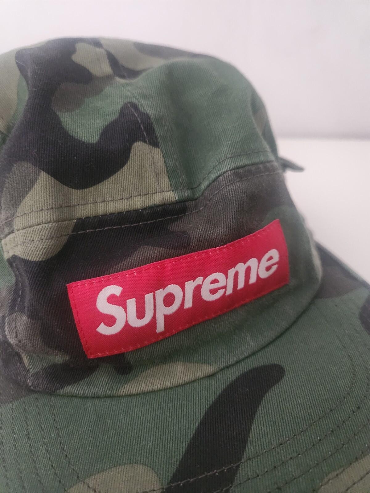 FW16 Supreme Side Pocket Camp Cap Camo Woodland