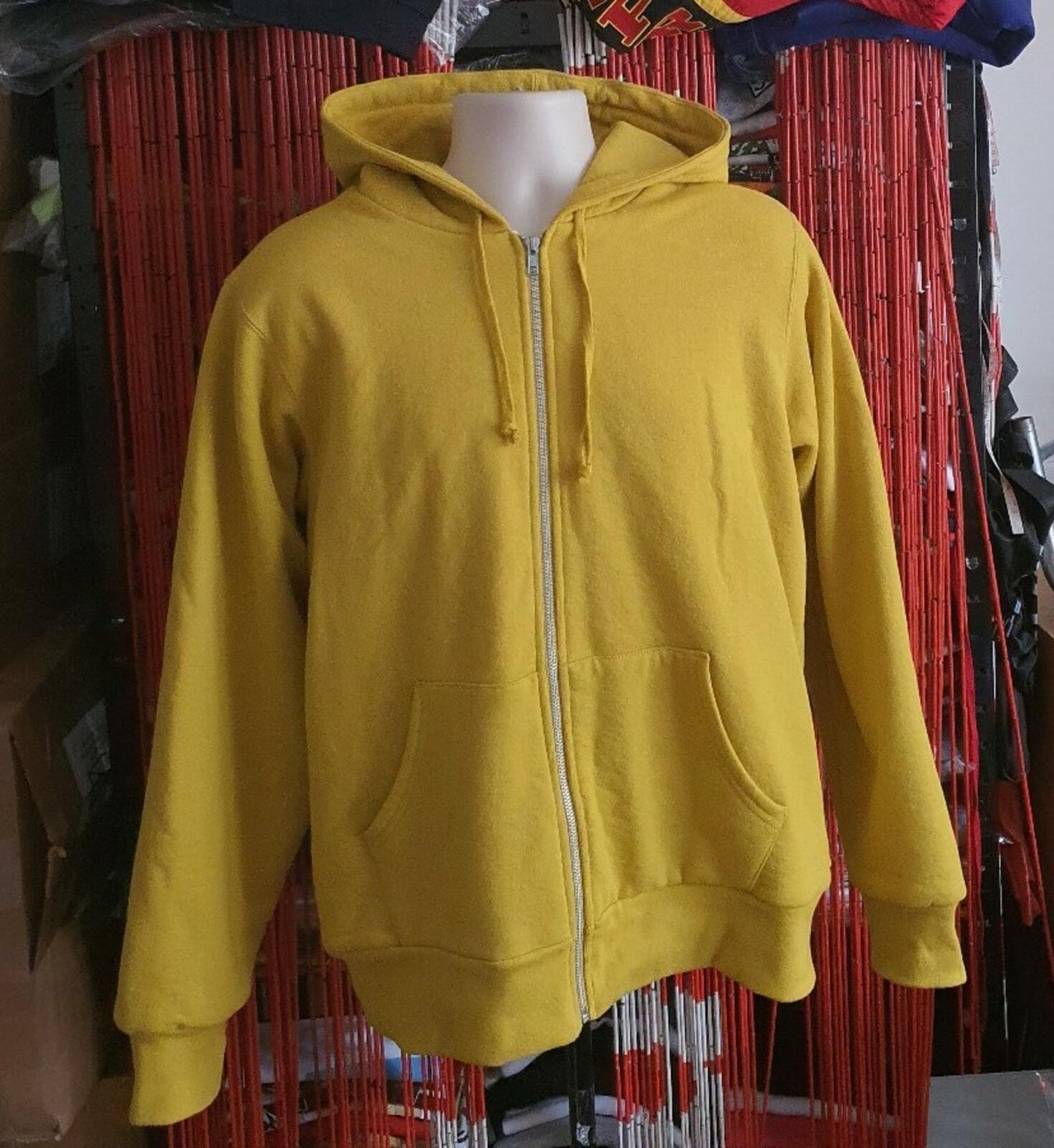 Sudadera con capucha y cremallera térmica Supreme FW18, color mostaza, talla M, PVP £178
