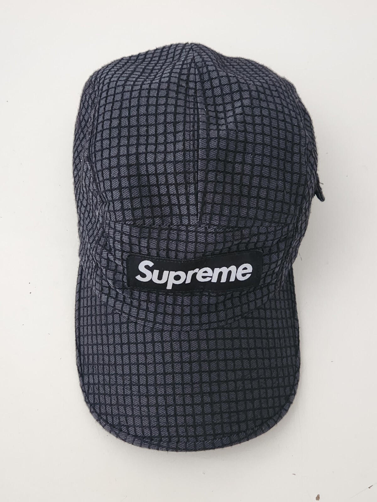 SS22 Supreme Denim Ripstop Camp Cap Black Hat Flap Patch Pocket