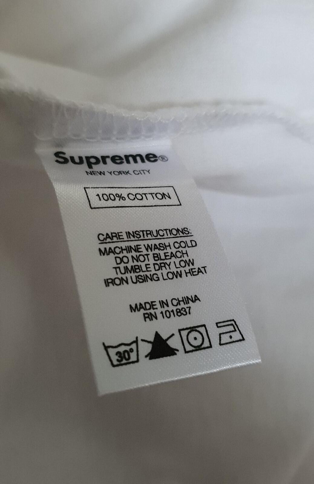 FW18 Supreme Paneled L/S Top Top White tee L large long sleeve T-shirt New