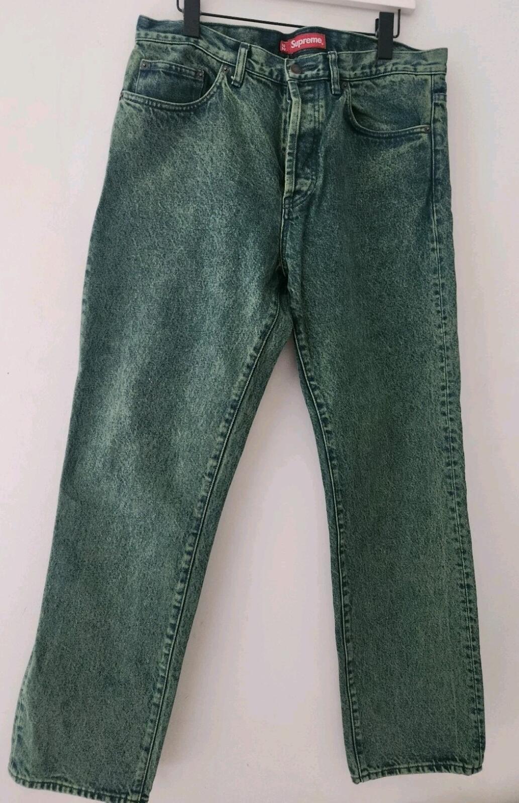 SS23 Supreme Regular Jean Size 32 W32 L32 Overdyed Green Denim Jeans Trousers