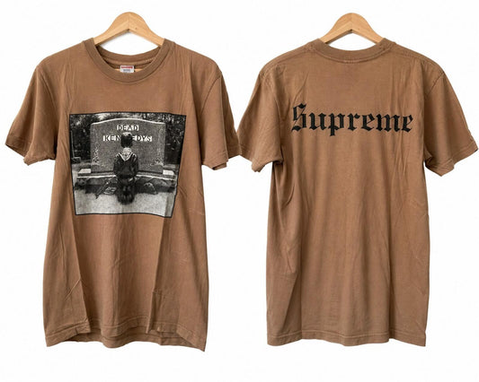 Camiseta SS14 Supreme x Dead Kennedys TEÑIDA en Marrón Talla M