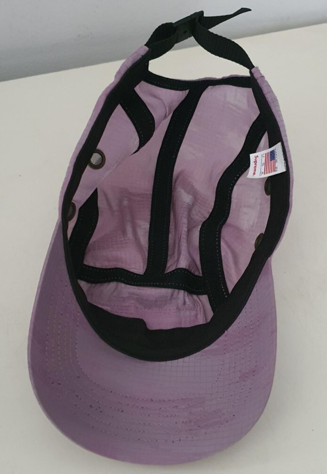 FS22 Supreme Broken Camo Camp Cap Lila Nylon Hut Box-Logo Ripstop