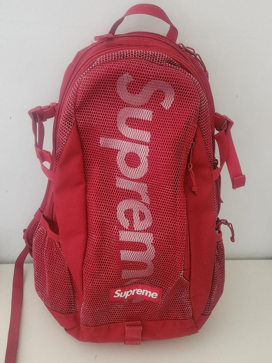 SS20 Supreme Mochila Malla Rojo Oscuro