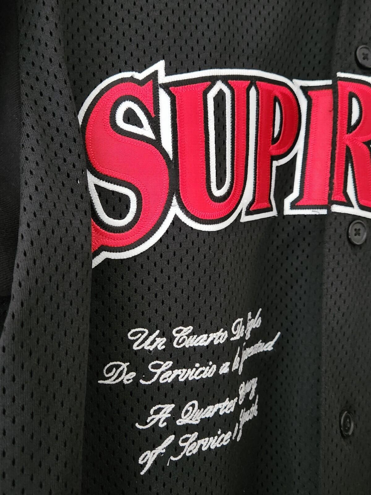 SS20 Supreme Hooded L/S Baseball Jersey size L Large black Top