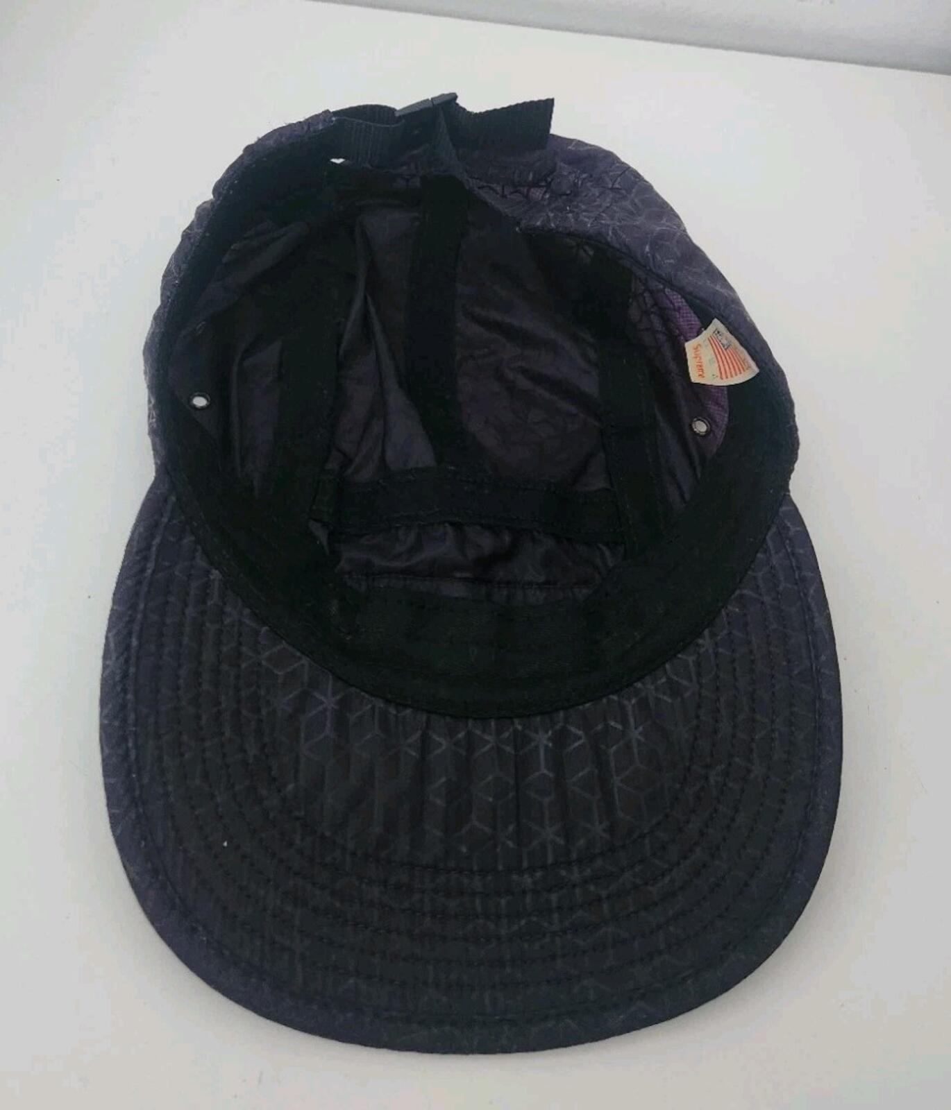 SS19 Supreme Geometric Ripstop Camp Cap Purple Nylon Hat Made In USA