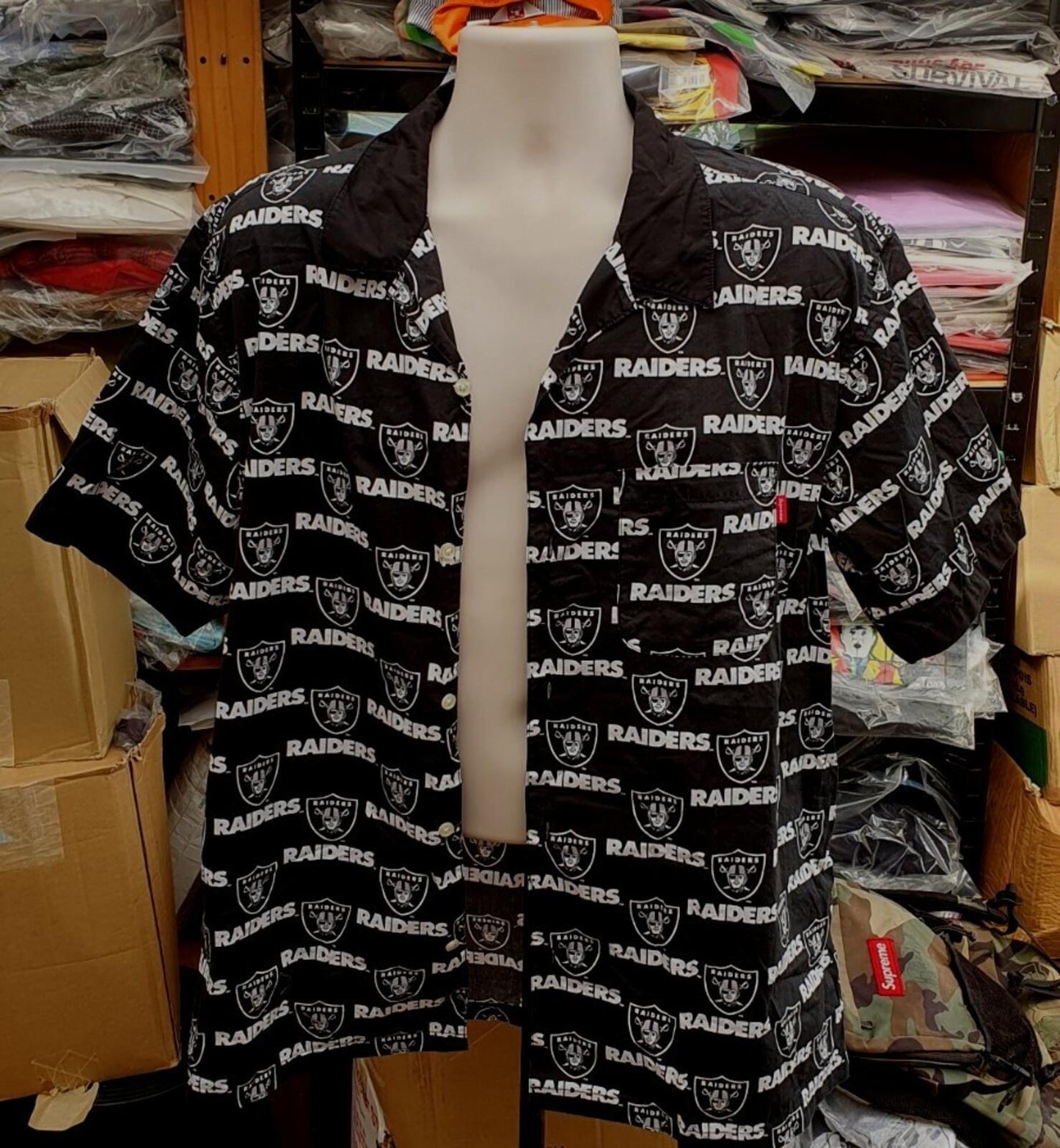 SS19 Supreme NFL x RAIDERS X '47 S/S Shirt Black Size XL