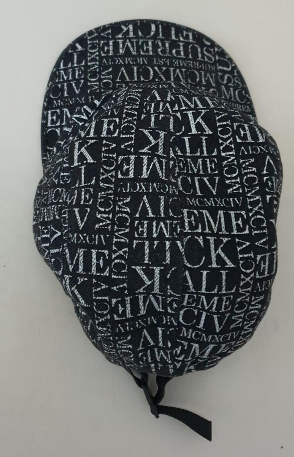 FW15 Supreme F UCK EM' ALL Denim Camp Cap Schwarz