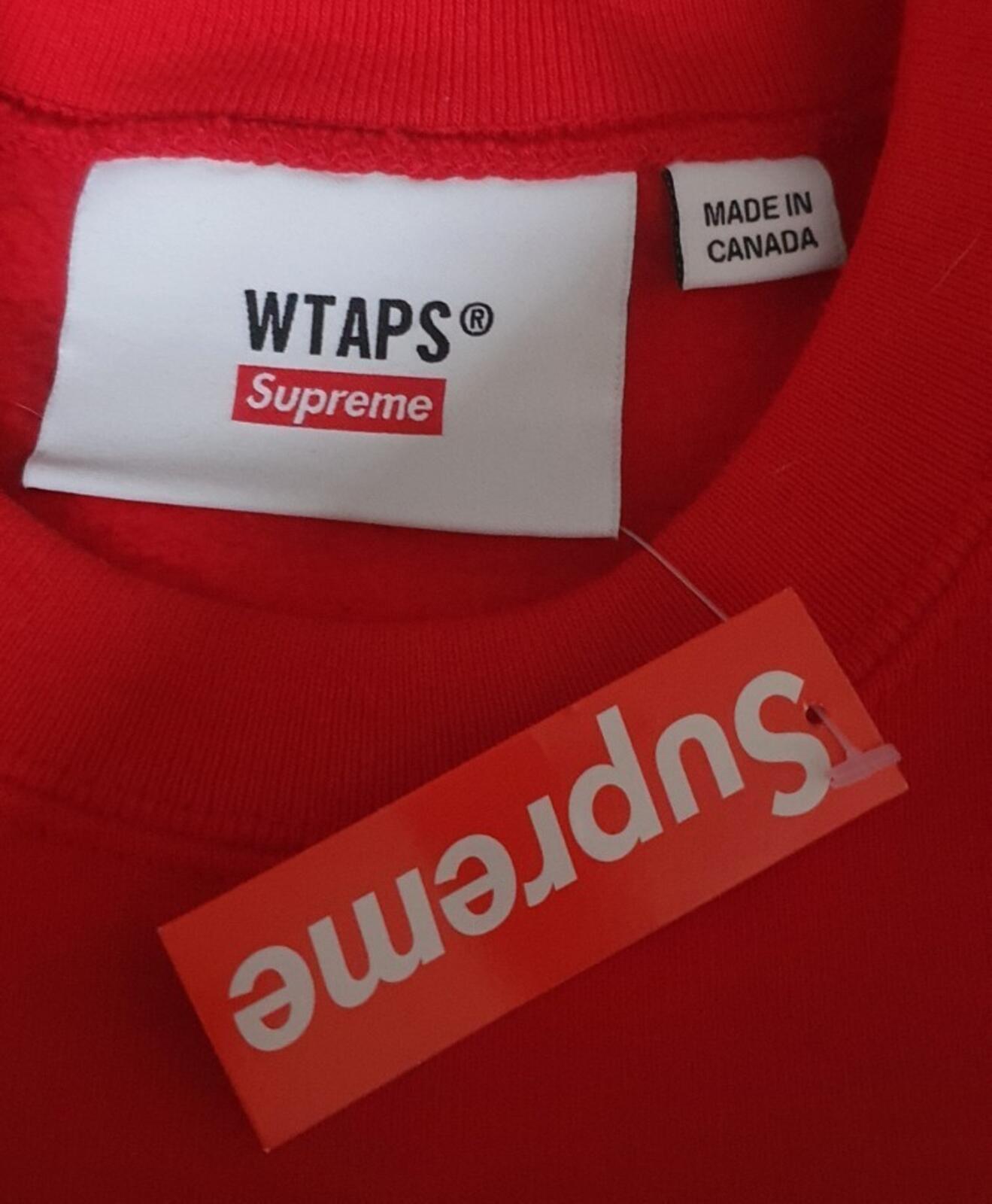 FW21 Supreme x WTAPS crewneck red Sweatshirt size M medium New With Tag Jumper