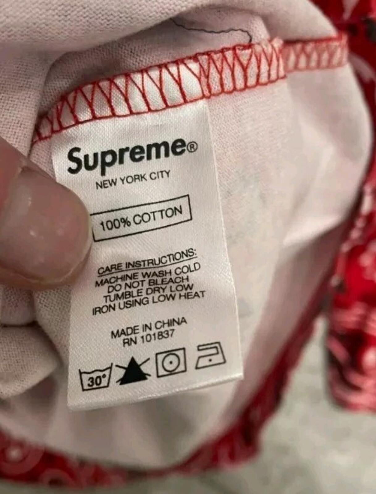 SS21 Supreme Small Box Logo Tee Red Bandana Size M