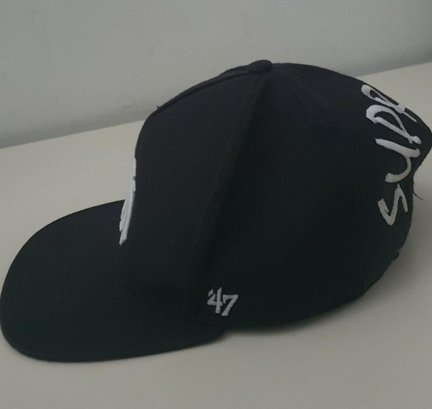 SS15 Supreme x Yankees x 47 brand navy 5-panel cap hat Rare Baseball
