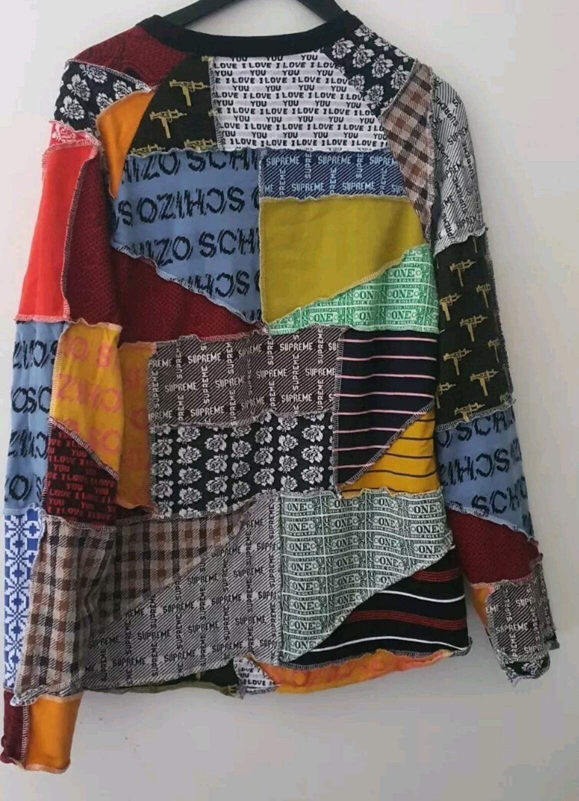 SS23 Supreme Patchwork Jacquard L/S top Jumper Crewneck Size XL 2XL XXL