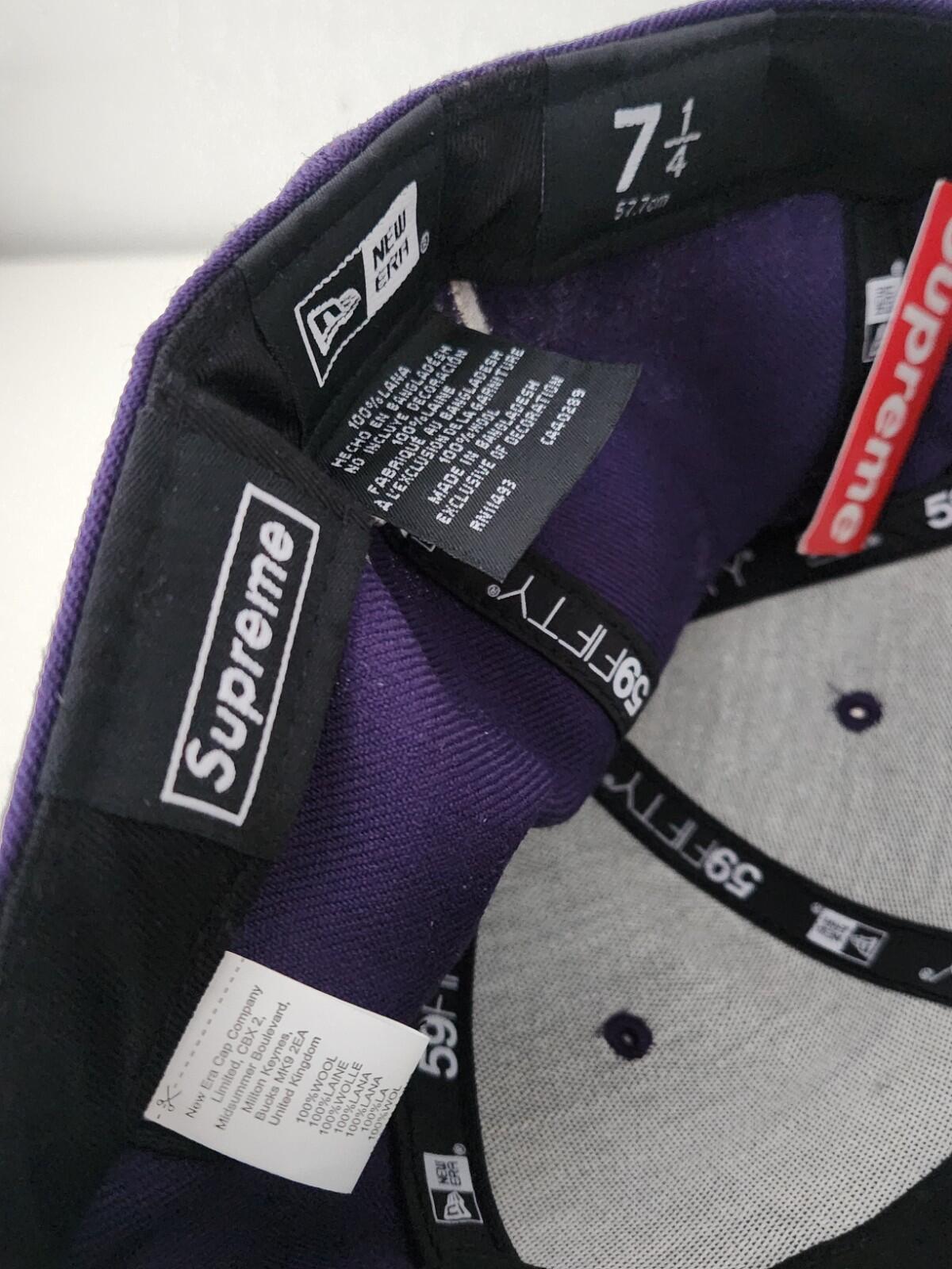 SS20 Supreme $1M box logo New Era size 7 1/4 purple cap wool hat new with tag