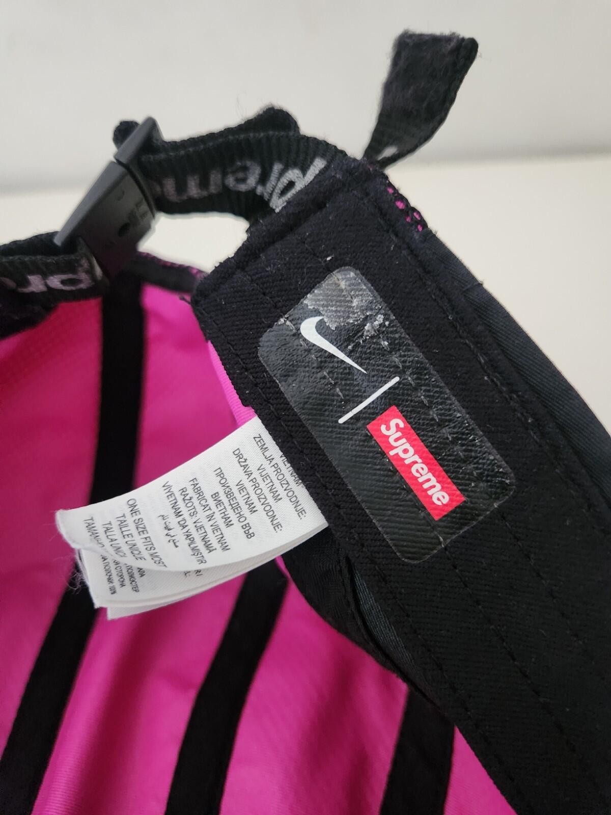 FW17 Supreme x Nike Trail Running Hat Black Pink Cap Reflective