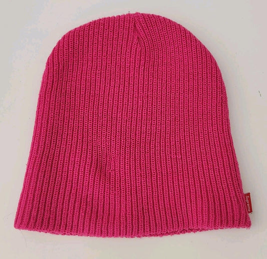 FW14 Supreme Gorro básico Vintage 2014 Sombrero rosa fucsia magenta Hecho en Canadá