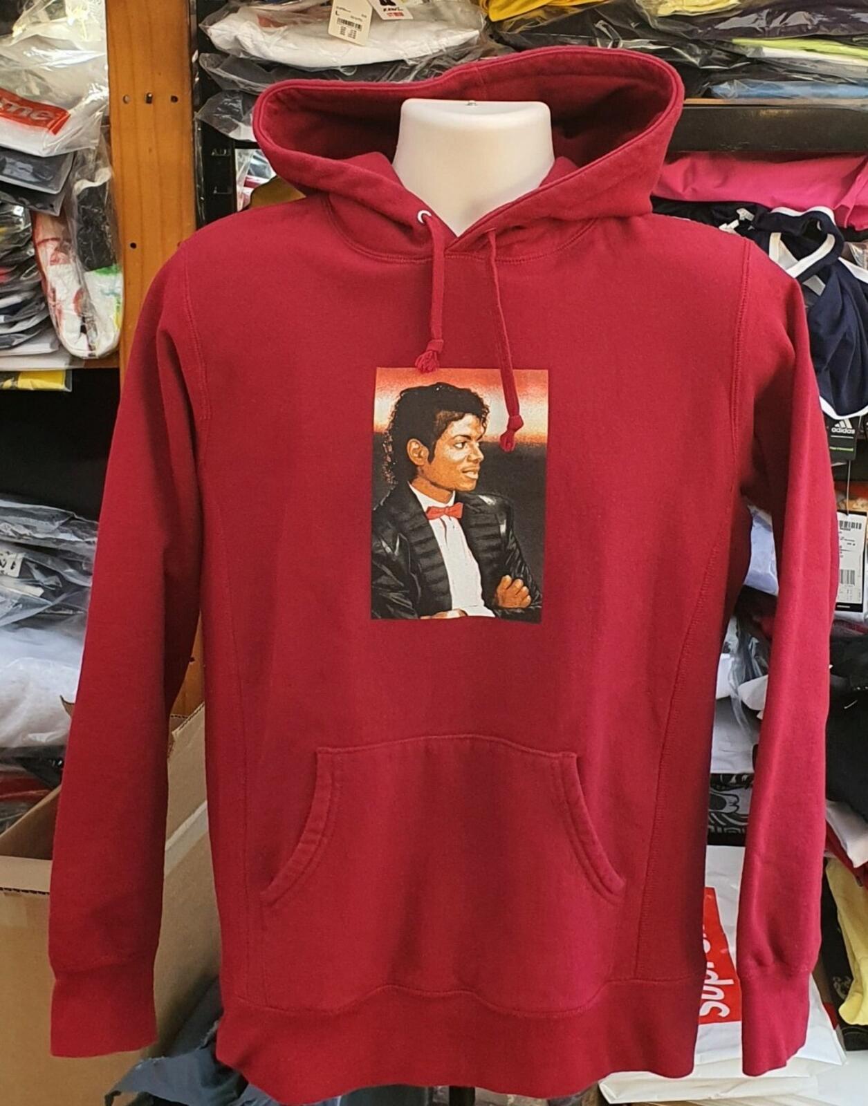 SS17 Supreme Michael Jackson hooded sweatshirt cardinal M medium hoodie red MJ