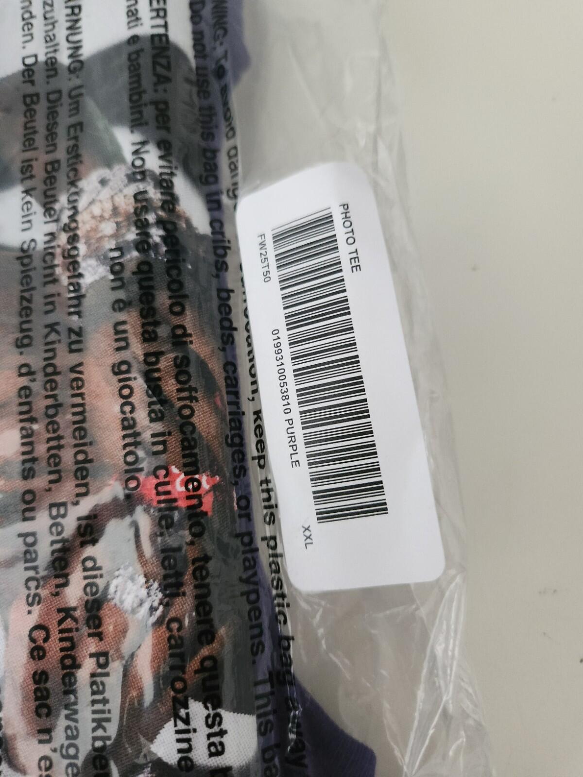 FW25 Supreme Playboy Carti Photo Tee Purple Size XXL