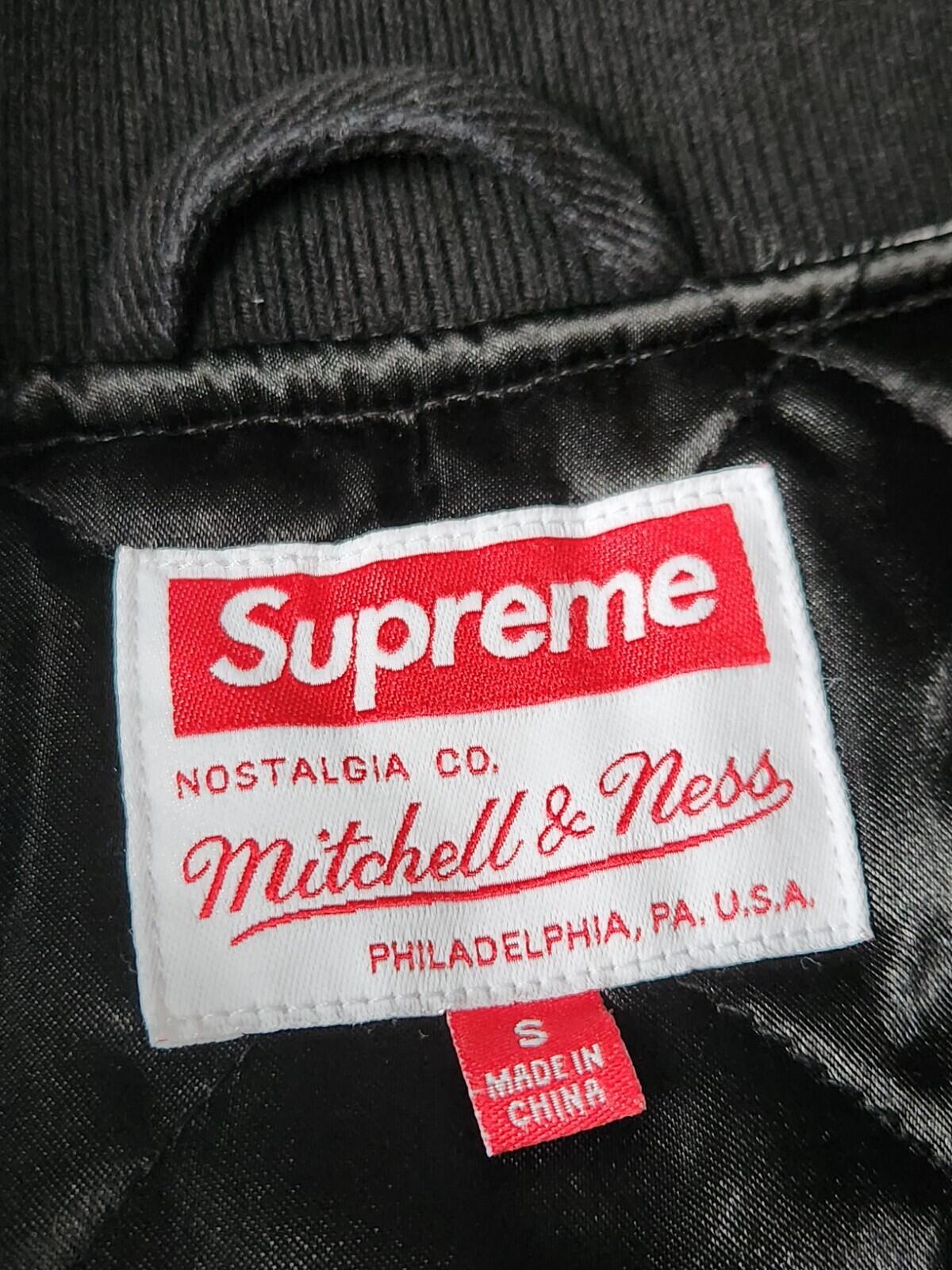 FW22 Supreme x Mitchell & Ness Doughboy Twill Varsity Jacket Black Size S